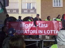 Pomezia- In tanti a sostegno dei lavoratori della Sigma Tau, le foto della manifestazione