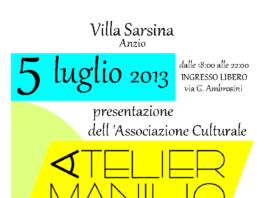 Anzio il 5 luglio “Atelier Manilio” a Villa Sarsina, per finanziare l’archivio fotografico di Prignano