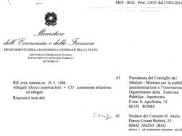Anzio- Superficialità, poca trasparenza e soldi a pioggia. L’atto d’accusa della Ragioneria dello Stato