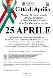 Aprilia 25 Aprile 2016 manifesto