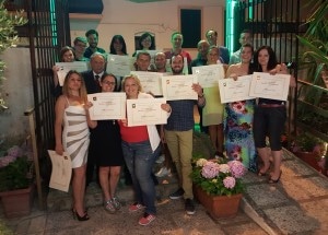 Anzio - Foto di gruppo degli aspiranti sommelier FISAR con l'attestato di II Livello - giugno2016