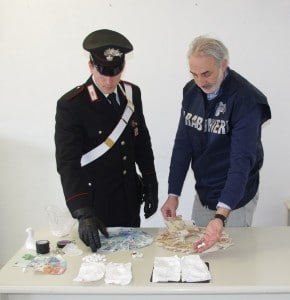 La droga sequestrata dai Carabinieri di Anzio