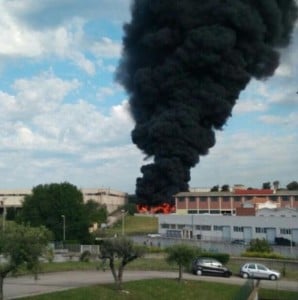 L'incendio alla EcoX di Pomezia