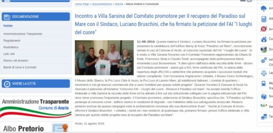 Anzio, il Comitato per il Paradiso sul Mare ribatte al sindaco De Angelis