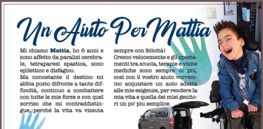 I genitori di Mattia ringraziano: “Con il vostro aiuto diamo un’opportunità a nostro figlio”