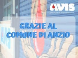 I ringraziamenti dell’Avis al Comune di Anzio e chiunque abbia offerto supporto