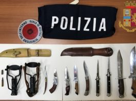 Latina. Arrestato 70 enne, armato fino ai denti, tirava con la fionda dal suo balcone