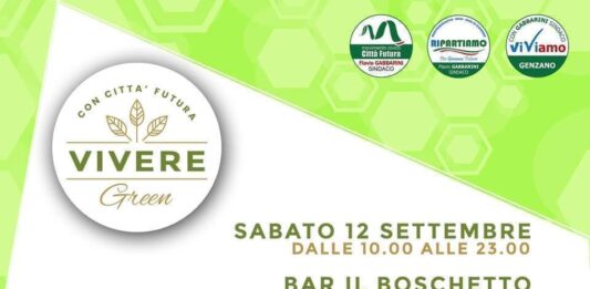 Genzano. 12 settembre, Vivere Green con Città Futura: una giornata di iniziative sui concetti di green, recupero, rivalutazione, coesione