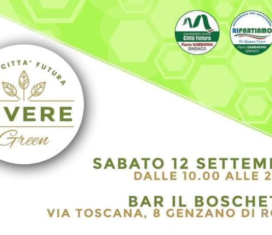 Genzano. 12 settembre, Vivere Green con Città Futura: una giornata di iniziative sui concetti di green, recupero, rivalutazione, coesione