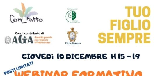 “Tuo figlio sempre”, webinar formativo gratuito il 10 dicembre