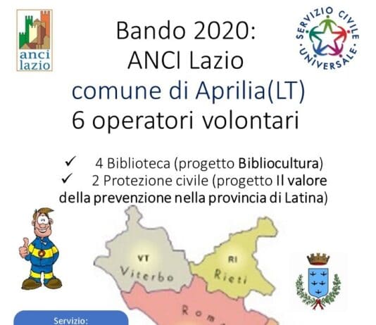 Aprilia. Servizio Civile, fino all’8 febbraio è possibile candidarsi per i 6 posti presso il Comune