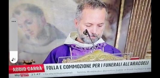 Con fra’ Simone un pezzetto di Nettuno ai funerali di Raffaella Carrà