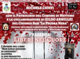 Nettuno. Il 23 ottobre l’evento “liberi nel cuore” incontro di inclusione sociale con Michele Cioffi
