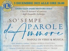 Sabato 3 dicembre. Serata di solidarietà e spettacolo “Napoli in versi e musica” del Lions Club Anzio Nettuno