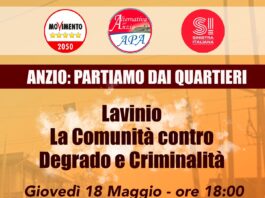 Anzio. Agorà pubblica- Lavinio: La comunità contro degrado e criminalità
