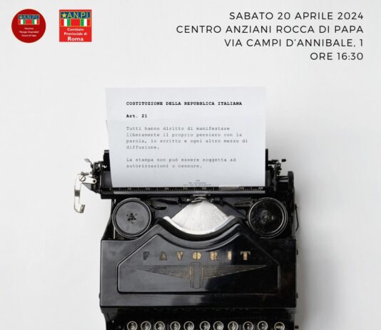 Sabato 20 aprile a Rocca di Papa, incontro dibattito: “Libertà di stampa in costituzione’