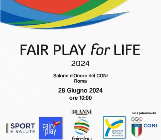 Roma. Festa al Coni il 28 giugno per “Fair Play for Life” tra i premiati Storaro e Borrometi