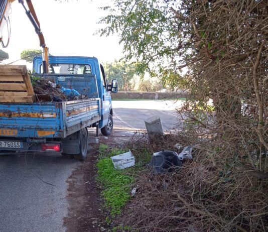 Nettuno. Rimossi i rifiuti in via della Pineta
