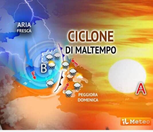 Previsti nel weekend piogge, temporali e temperature giù