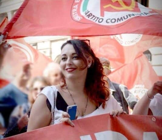 La segretaria di Rifondazione Elena Mazzoni a sostegno di Aurelio Lo Fazio