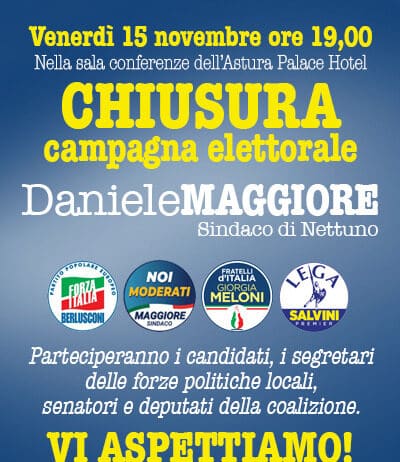 Nettuno. Maggiore: invito alla chiusura della campagna elettorale