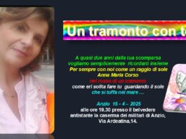 Anzio. Il 15 aprile “Un tramonto con te” a due anni dalla scomparsa Anna Maria Corso