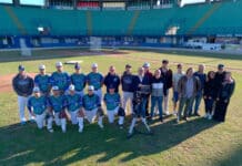 A Nettuno si gira un film sul baseball, il saluto del sindaco sul set
