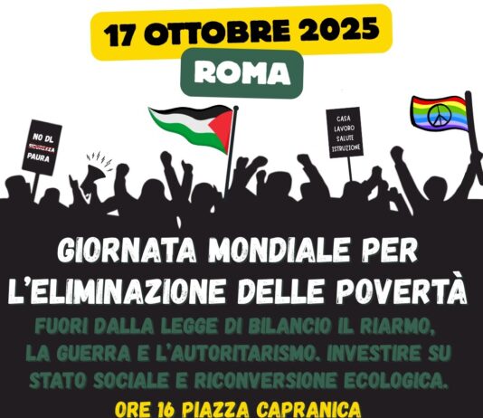 Manovra. Movimenti: “Meloni finanzia economia genocidio e riarmo”, 17 ottobre manifestazione a Piazza Capranica