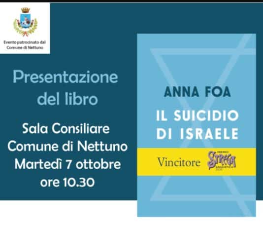 Nettuno, il 7 ottobre la presentazione del libro della storica Anna Foa “Il suicidio di Israele”