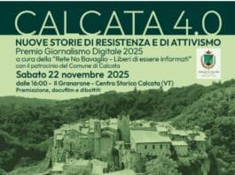 Sabato 22 novembre: la 6° edizione di Calcata 4.0 dedicato al giornalismo digitale e alle nuove storie di resistenza e attivismo