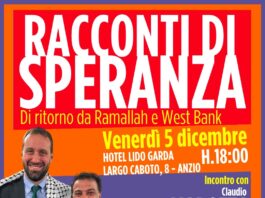 Anzio, il 5 dicembre al Lido Garda “Occhi ancora sulla Palestina”