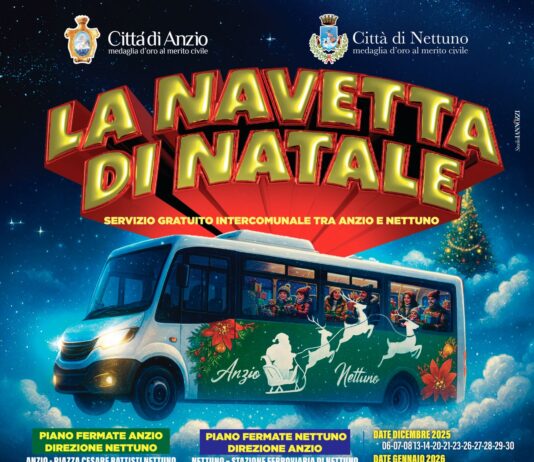 Dal 6 dicembre al 6 gennaio, il servizio di Bus Navetta gratuito per Natale tra Nettuno e Anzio