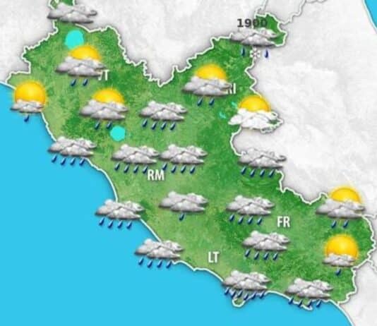 Maltempo allerta nel Lazio, previsti rovesci e vento forte