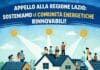 Appello alla Regione Lazio: sosteniamo le comunità energetiche rinnovabili, firma l’appello