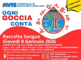 “Il bisogno di sangue non fa pause” la raccolta giovedì 8 gennaio ad Anzio