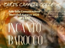 Incanto Barocco al Chris Cappell College Mercoledì 4 marzo