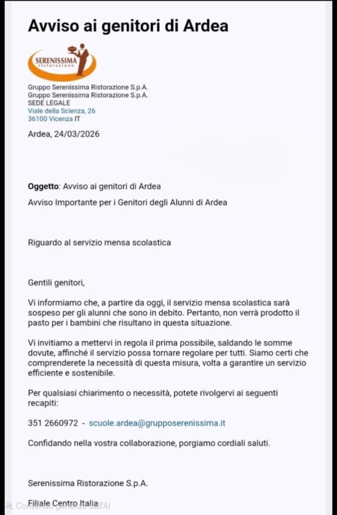 Mensa scolastica ad Ardea: quando i documenti raccontano una storia diversa 1