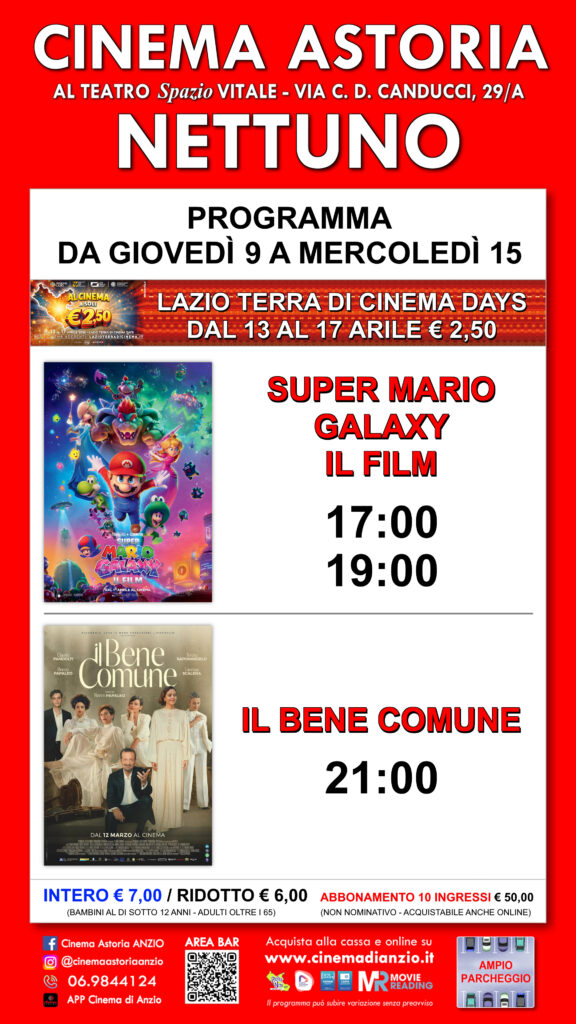 Cinema Astoria, i film in programma ad Anzio e Nettuno dal 9 al 15 aprile 6 Cinema Astoria, i film in programma ad Anzio e Nettuno dal 9 al 15 aprile 6