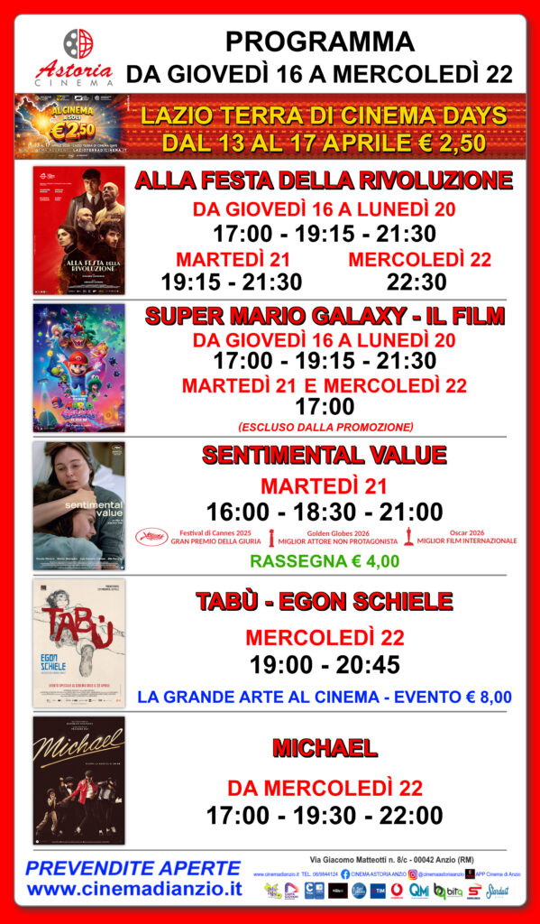 Cinema Astoria, i film in programma dal 16 al 22 aprile 5