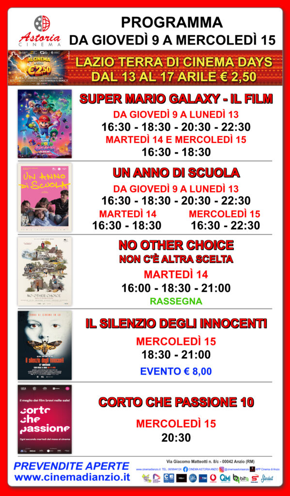 Cinema Astoria, i film in programma ad Anzio e Nettuno dal 9 al 15 aprile 5