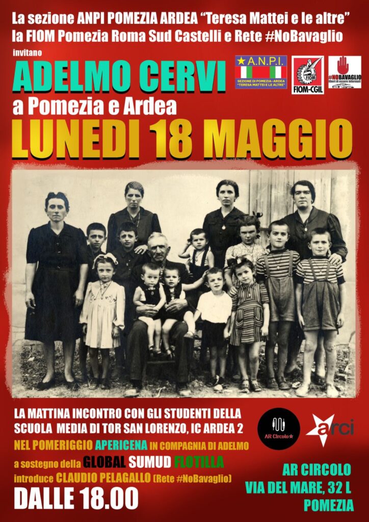 Lunedì 18 maggio, Adelmo Cervi ad Ardea e Pomezia per una giornata dedicata alla memoria della Resistenza e all’impegno civile 1