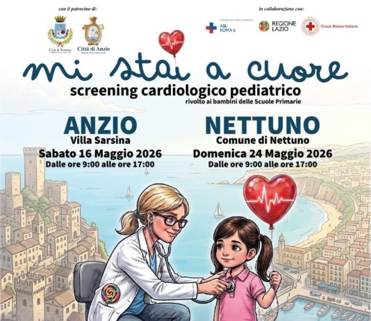 Oggi a Nettuno l’iniziativa “Mi stai a cuore”, lo screening cardiologico pediatrico