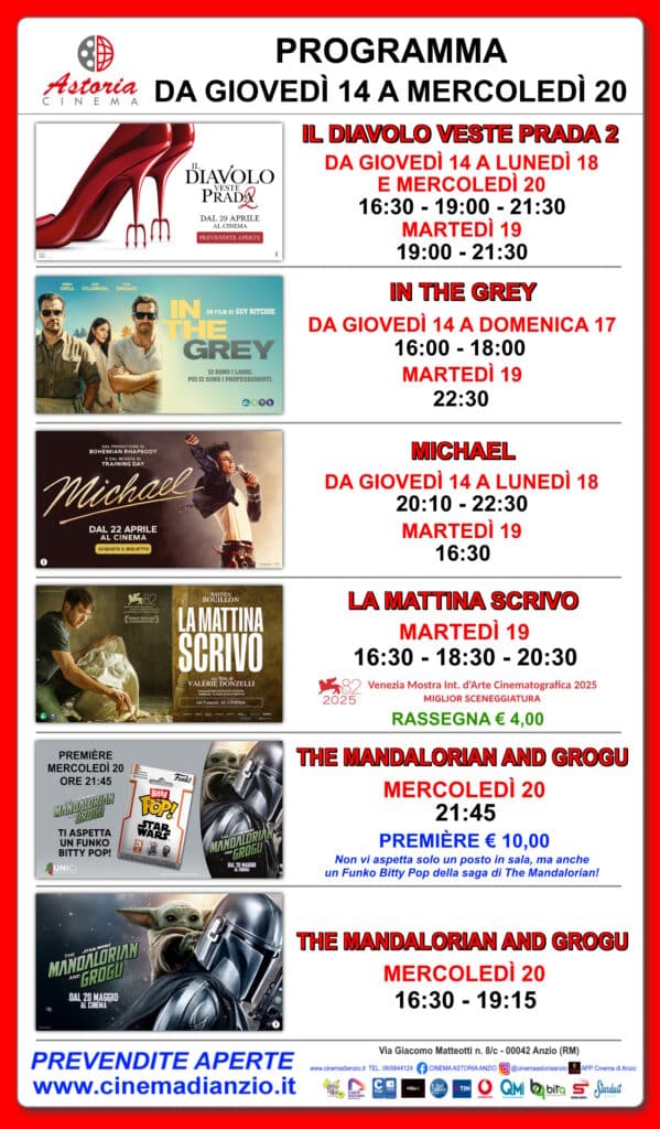 Cinema Astoria Anzio, I film in programma dal 14 al 20 maggio 3