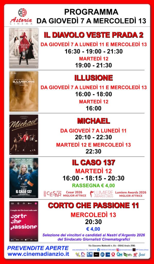 Cinema Astoria Anzio, i film in programma dal 7 al 13 maggio 3