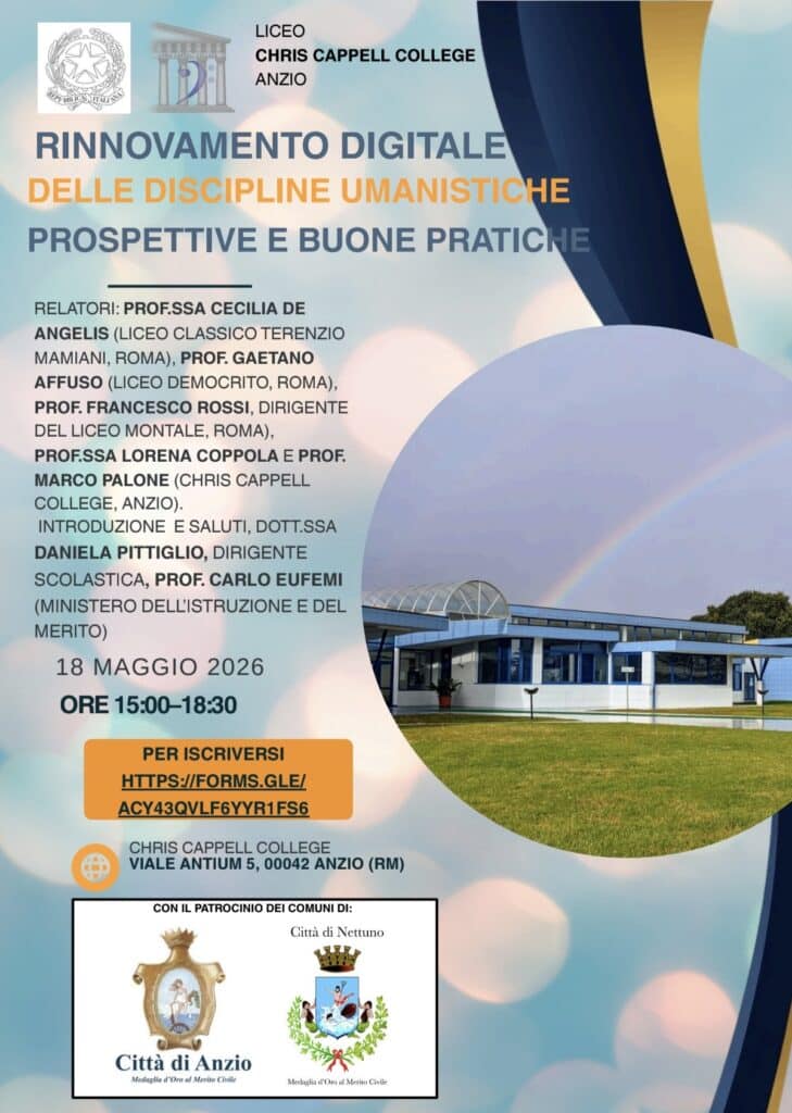 Lunedì 18 maggio, Innovazione didattica al Chris Cappell College: arrivano le Digital Humanities 1