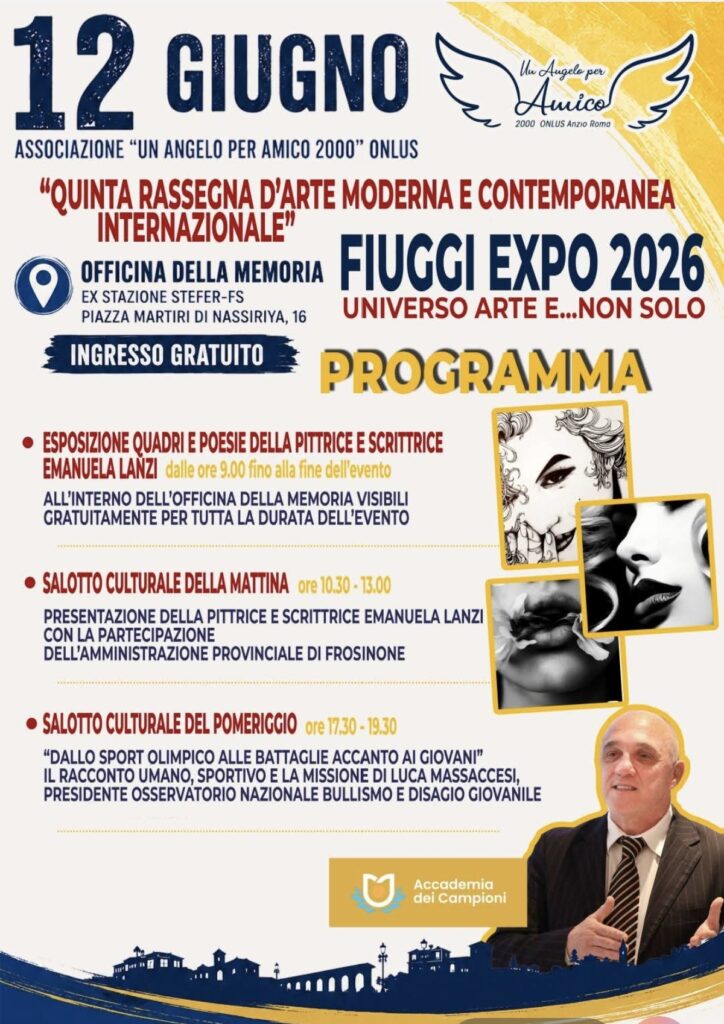 Il 12 giugno l'associazione "Un Angelo per amico" al Fiuggi Expo 2026 1