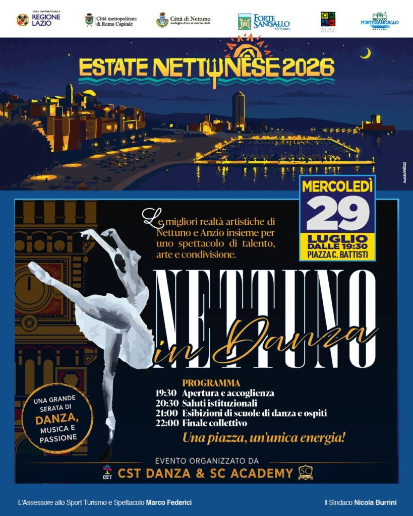 Estate Nettunense 2026: musica, sport e grandi eventi fino a settembre, in piazza Tony Esposito e Don Cash 3