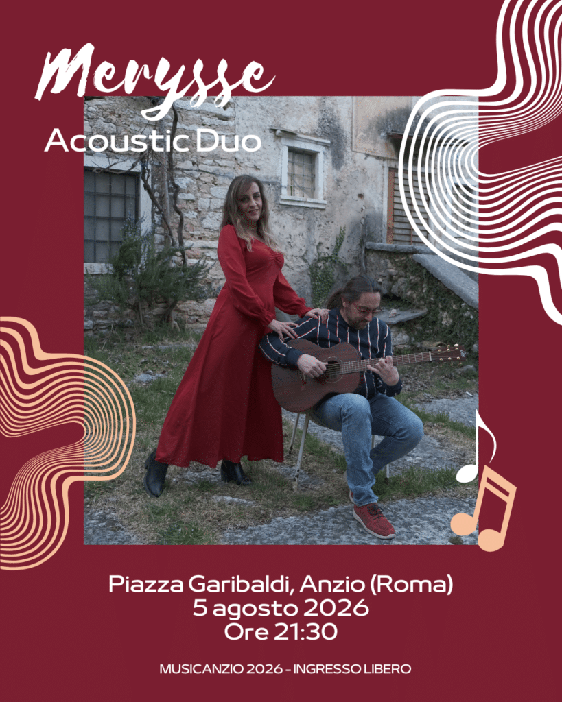 Merysse in concerto ad Anzio: appuntamento il 5 agosto in Piazza Garibaldi 1