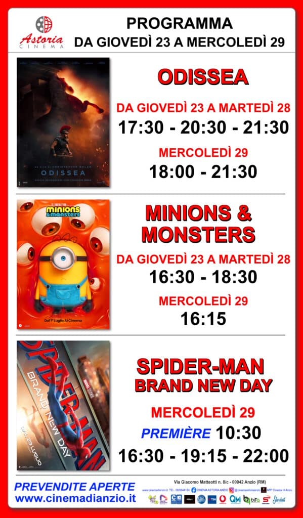 Cinema Astoria Anzio, i film in programma da 23 al 29 luglio 3 Cinema Astoria Anzio, i film in programma da 23 al 29 luglio 3