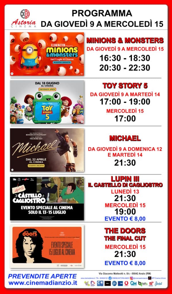 Cinema Astoria Anzio, i film in programma dal 9 al 15 luglio 3 Cinema Astoria Anzio, i film in programma dal 9 al 15 luglio 3